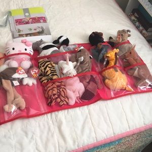 TY Beanie Babies w/ hanging toy organizer